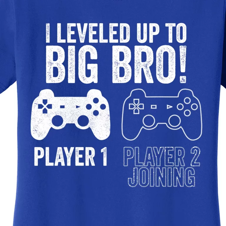 I Leveled Up To Big Bro! New Older Brother Gamer Player 2 Gift Women's T-Shirt