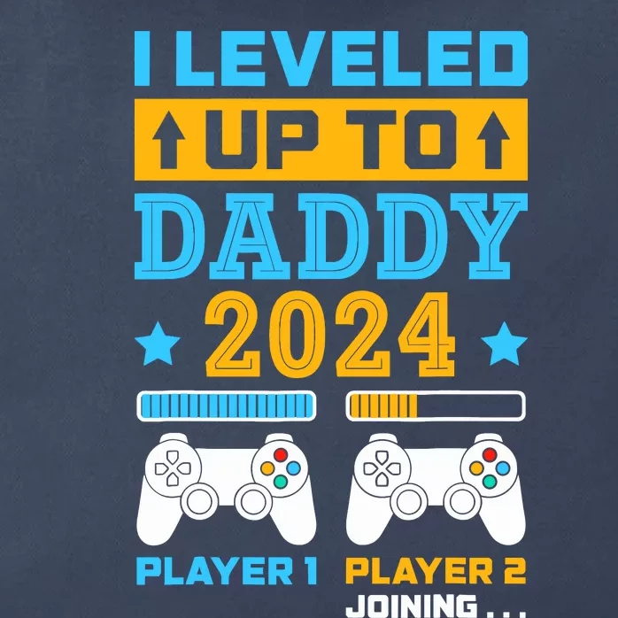 I Leveled Up To Daddy Est 2024 Soon To Be Dad Birthday Gamer Zip Tote Bag