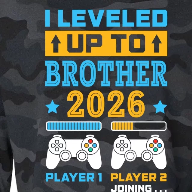 I Leveled Up To Brother 2026 Funny Big Brother Gamer Gift Cropped Pullover Crew