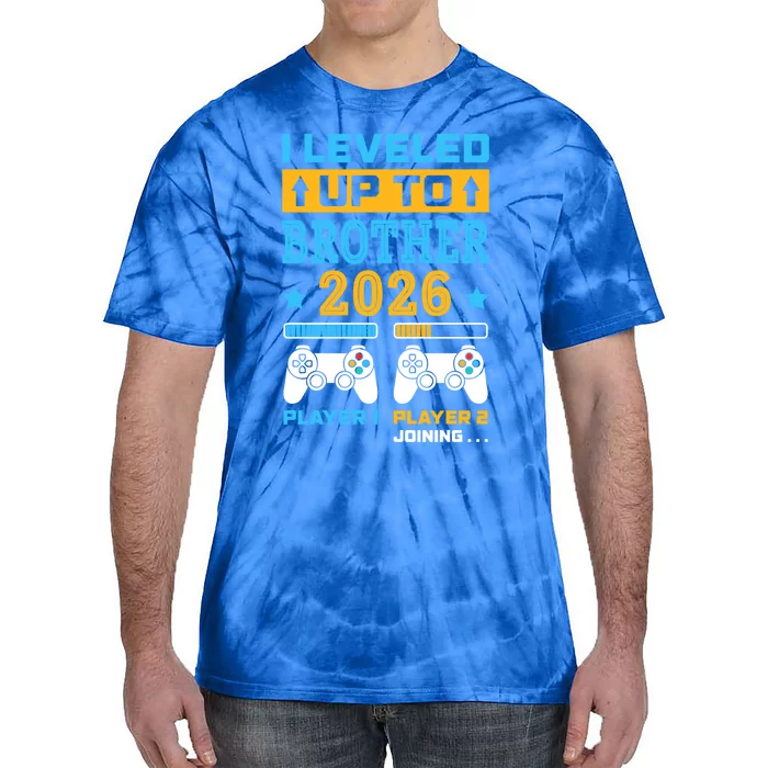 I Leveled Up To Brother 2026 Funny Big Brother Gamer Gift Tie-Dye T-Shirt