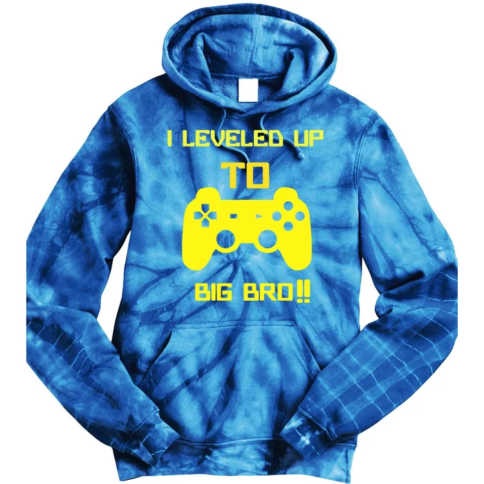 I Leveled Up To Big Bro! Gamer New Brother Gift Tie Dye Hoodie