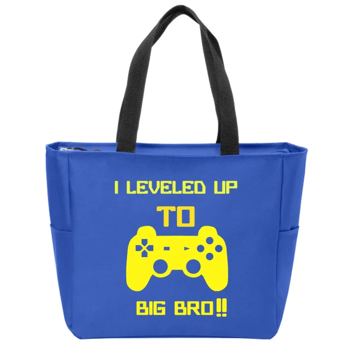 I Leveled Up To Big Bro! Gamer New Brother Gift Zip Tote Bag