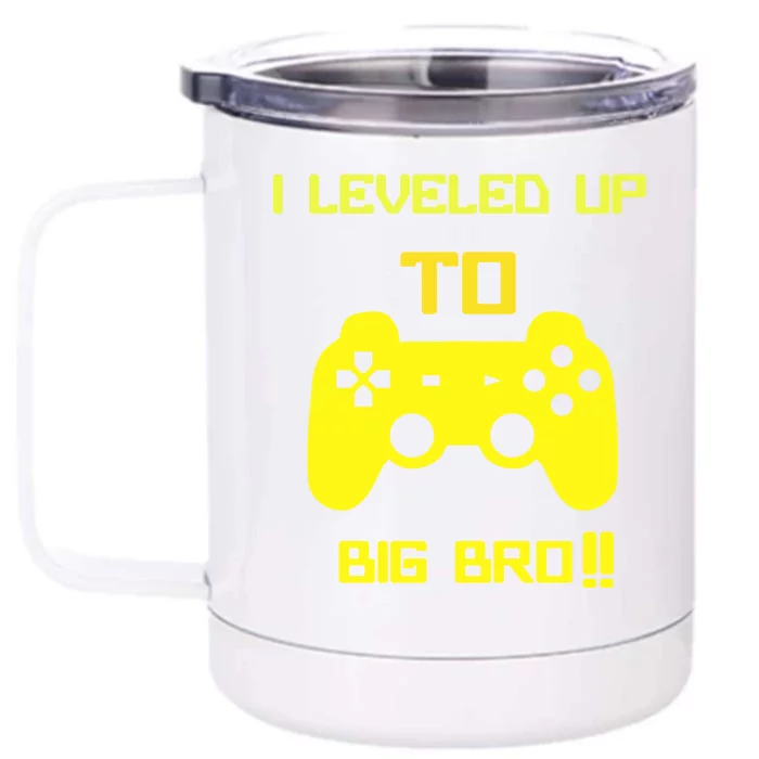 I Leveled Up To Big Bro! Gamer New Brother Gift Front & Back 12oz Stainless Steel Tumbler Cup