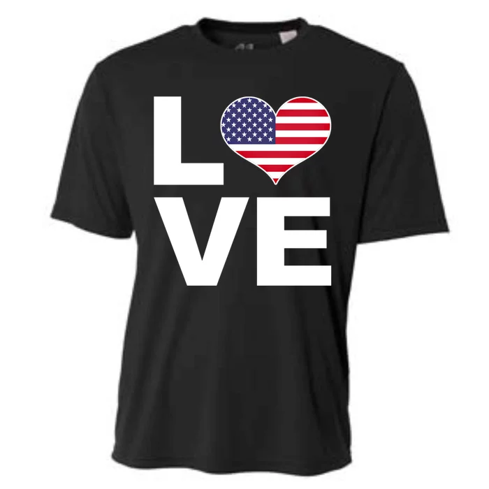 I Love Usa Gift Heart Flag Usa Gift Cooling Performance Crew T-Shirt