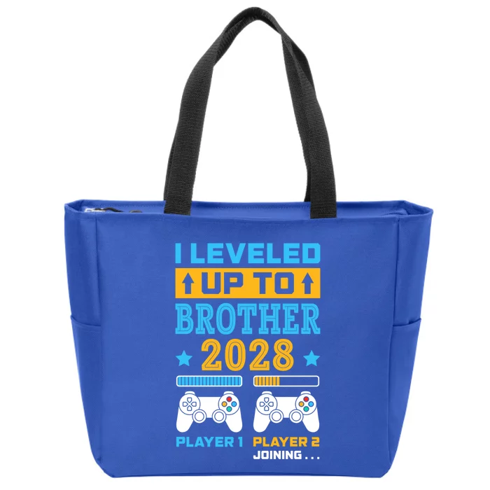 I Leveled Up To Brother 2028 Funny Big Brother Gamer Gift Zip Tote Bag