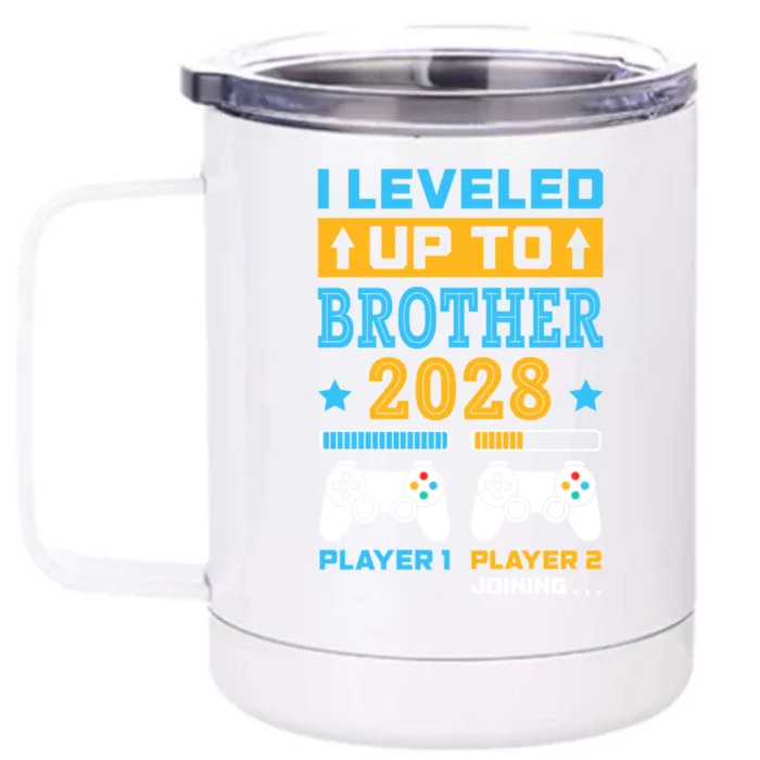 I Leveled Up To Brother 2028 Funny Big Brother Gamer Gift Front & Back 12oz Stainless Steel Tumbler Cup