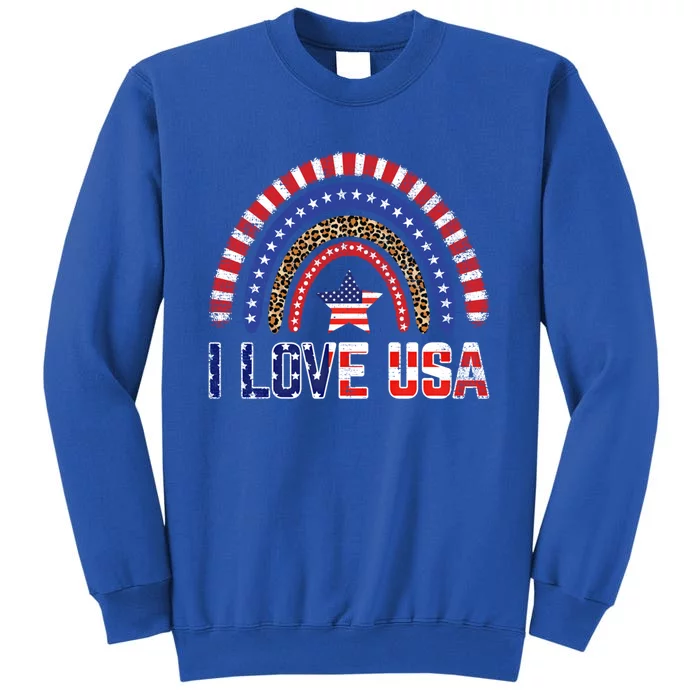 I Love Usa American Flag Rainbow Funny Gift Sweatshirt