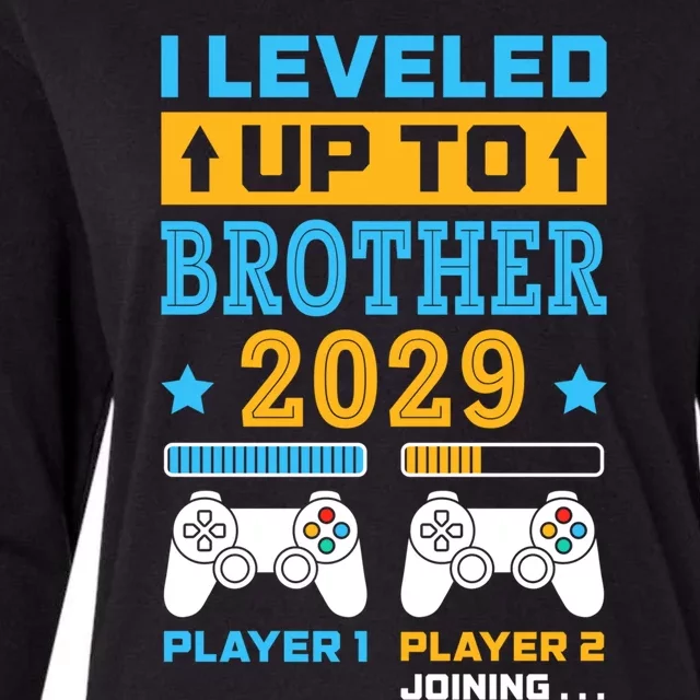 I Leveled Up To Brother 2029 Funny Big Brother Gamer Gift Womens Cotton Relaxed Long Sleeve T-Shirt