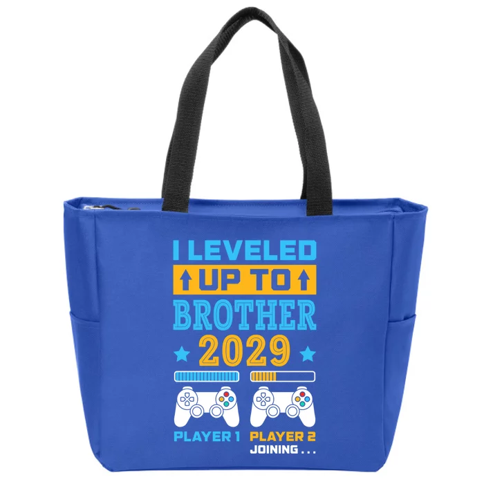 I Leveled Up To Brother 2029 Funny Big Brother Gamer Gift Zip Tote Bag