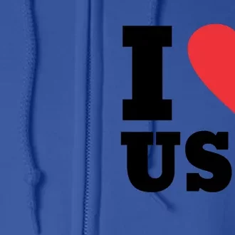 I Love Usa I Heart Usa Family Travel Usa Gift Full Zip Hoodie