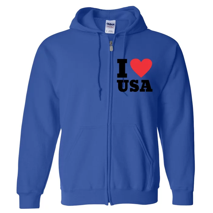 I Love Usa I Heart Usa Family Travel Usa Gift Full Zip Hoodie