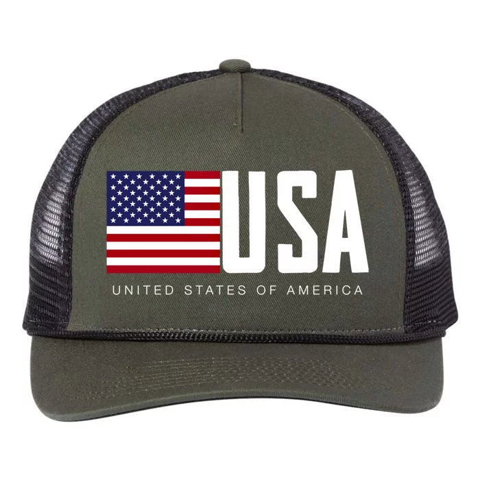 I Love Usa Enjoy Cool Usa United States Of America Flag Cool Gift Retro Rope Trucker Hat Cap