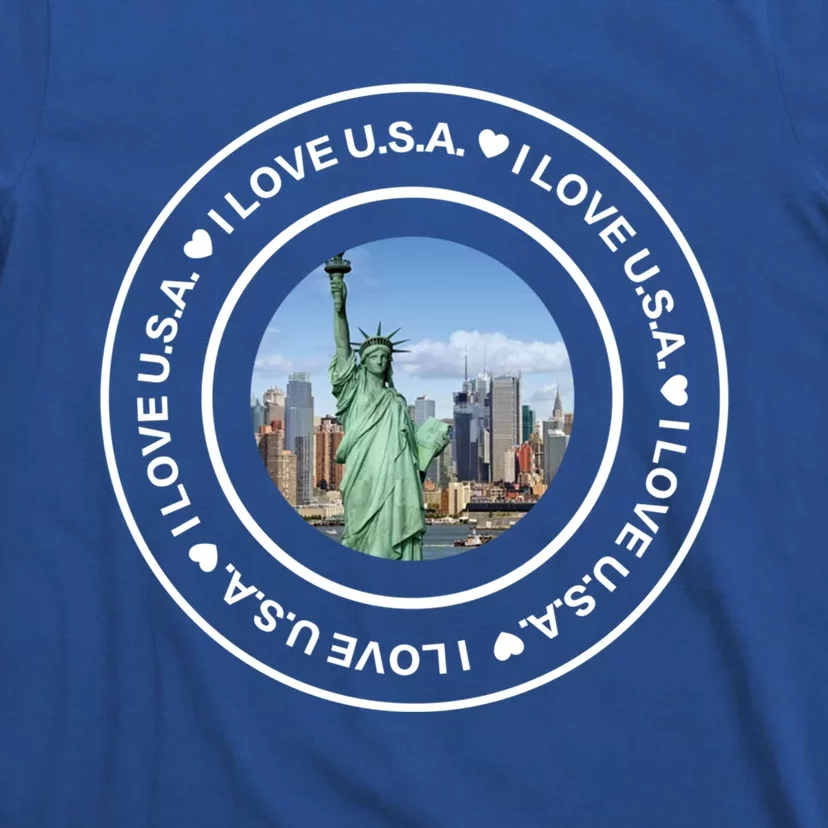 "I Love U S A " Liberty Street Style Souvenir Unisex Gift T-Shirt