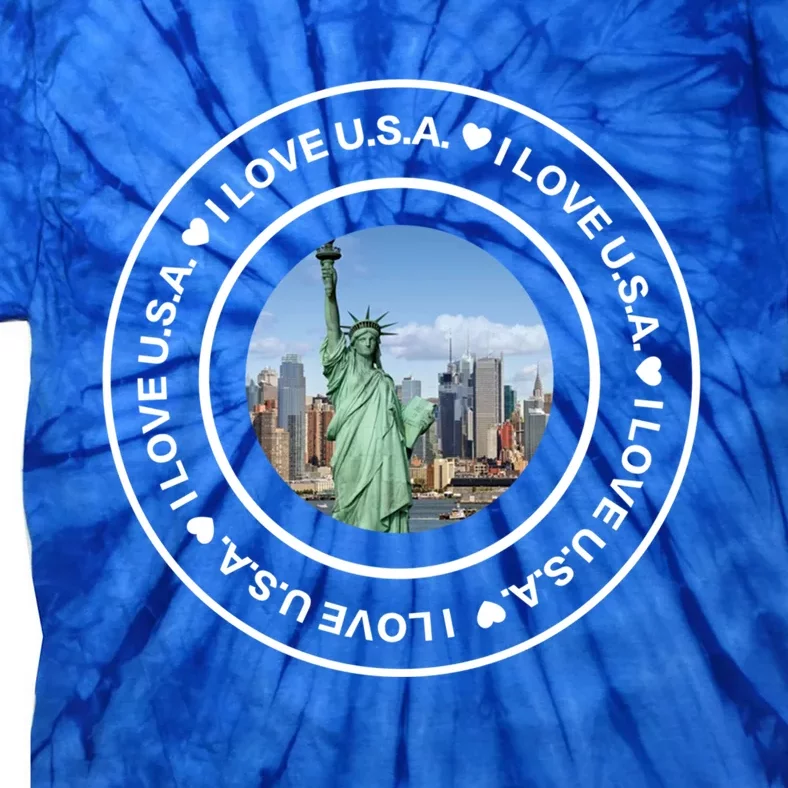 "I Love U S A " Liberty Street Style Souvenir Unisex Gift Tie-Dye T-Shirt