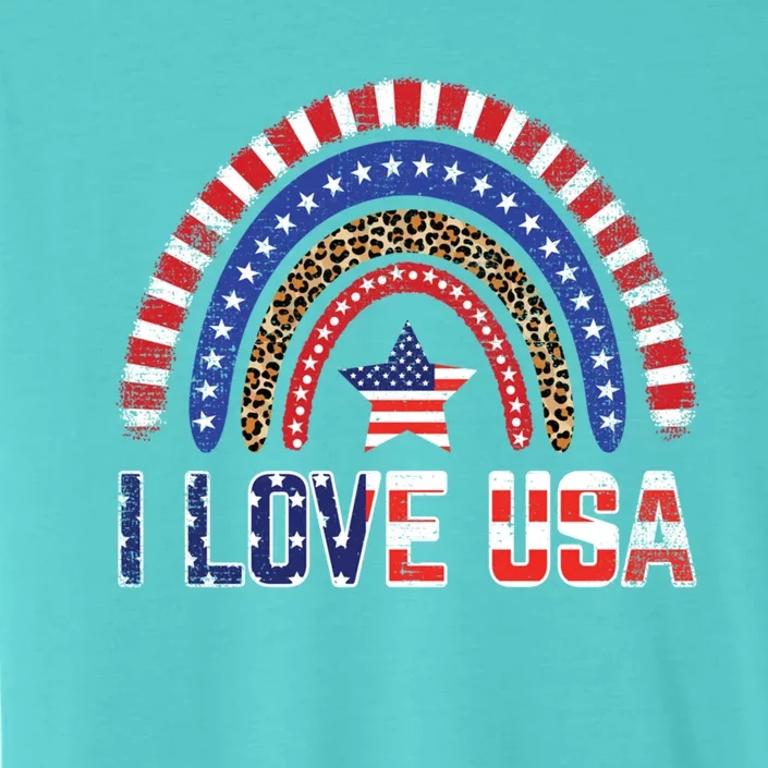 I Love Usa American Flag Rainbow Gift ChromaSoft Performance T-Shirt