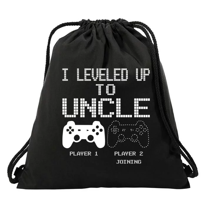 I Leveled Up To Uncle New Uncle Gaming Funny Drawstring Bag