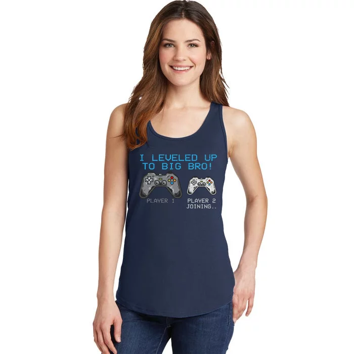 I Leveled Up To Big Bro Funny Video Game Lover Ladies Essential Tank