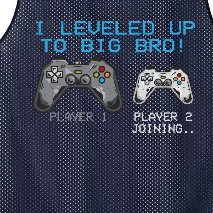 I Leveled Up To Big Bro Funny Video Game Lover Mesh Reversible Basketball Jersey Tank