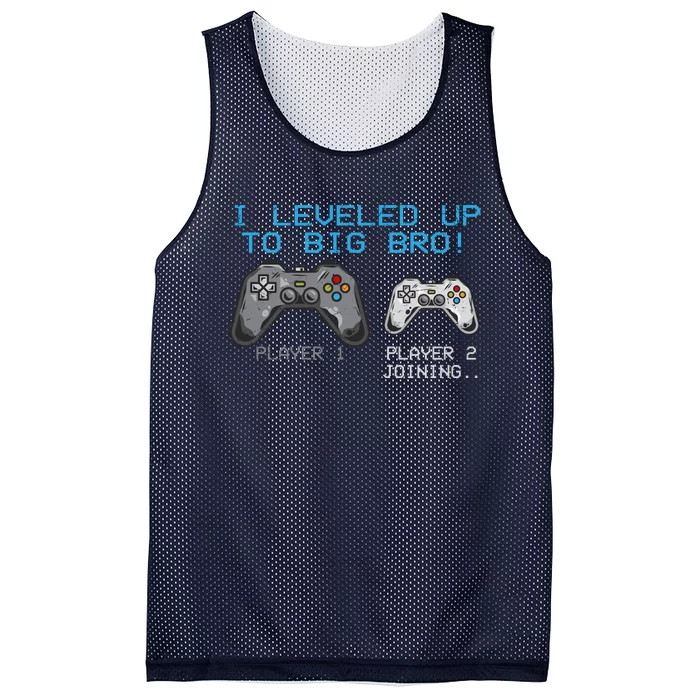 I Leveled Up To Big Bro Funny Video Game Lover Mesh Reversible Basketball Jersey Tank