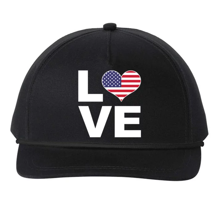 I Love Usa Cute Gift Heart Flag Usa Funny Gift Snapback Five-Panel Rope Hat