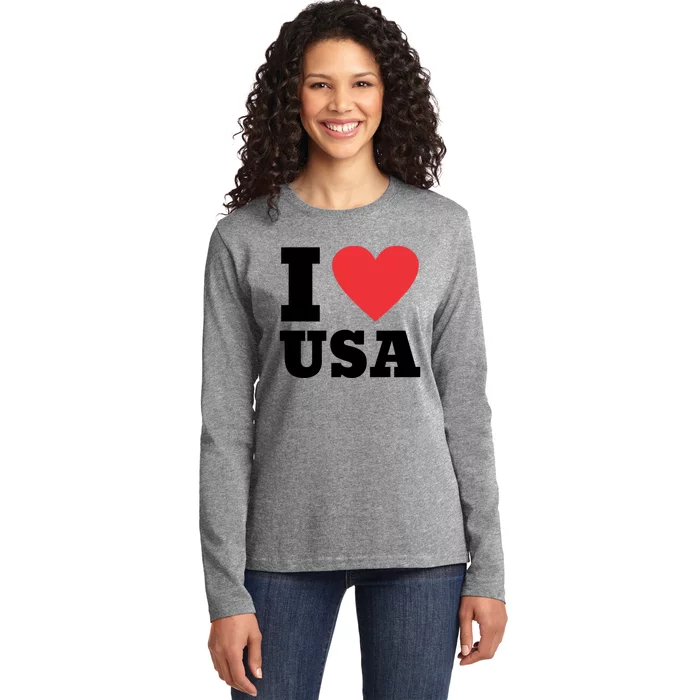 I Love Usa I Heart Usa Family Travel Usa Gift Ladies Long Sleeve Shirt