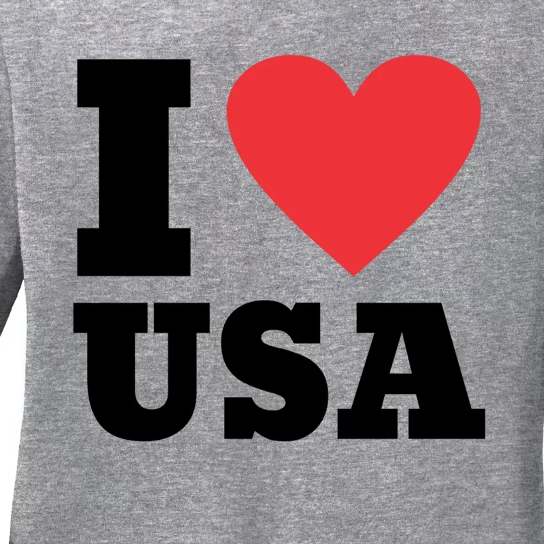 I Love Usa I Heart Usa Family Travel Usa Gift Ladies Long Sleeve Shirt