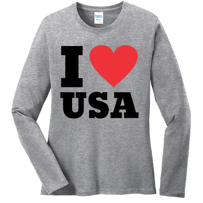 I Love Usa I Heart Usa Family Travel Usa Gift Ladies Long Sleeve Shirt