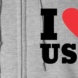 I Love Usa I Heart Usa Family Travel Usa Gift Full Zip Hoodie