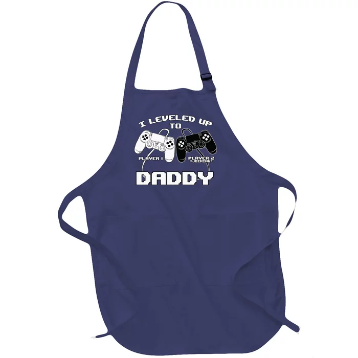 I Leveled Up To Daddy Gaming Controller RPG Game Full-Length Apron With Pocket