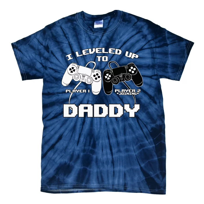 I Leveled Up To Daddy Gaming Controller RPG Game Tie-Dye T-Shirt