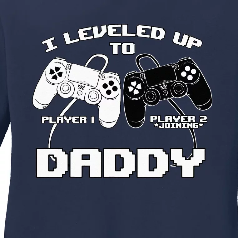 I Leveled Up To Daddy Gaming Controller RPG Game Ladies Long Sleeve Shirt