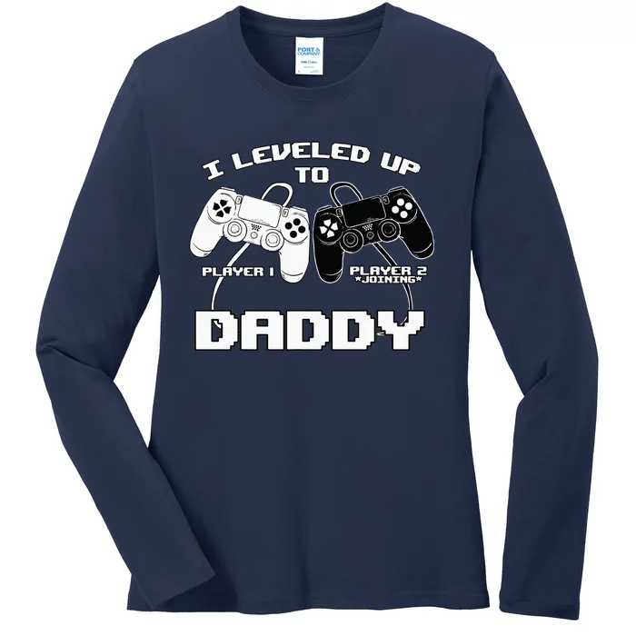 I Leveled Up To Daddy Gaming Controller RPG Game Ladies Long Sleeve Shirt