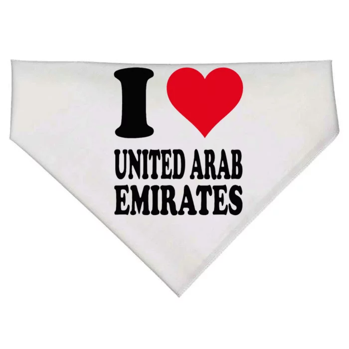 I Love United Arab Emirates USA-Made Doggie Bandana