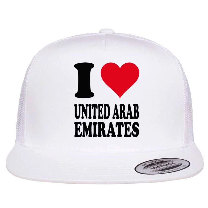 I Love United Arab Emirates Flat Bill Trucker Hat