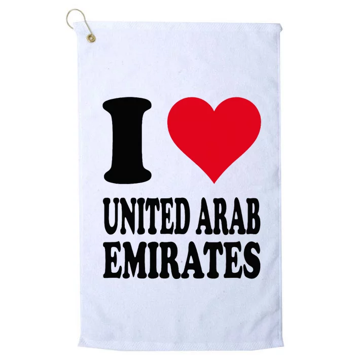 I Love United Arab Emirates Platinum Collection Golf Towel