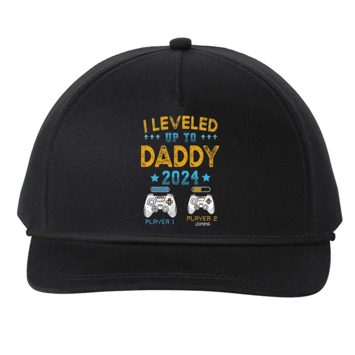 I Leveled Up To Daddy 2024 Funny Soon To Be Dad 2024 Snapback Five-Panel Rope Hat