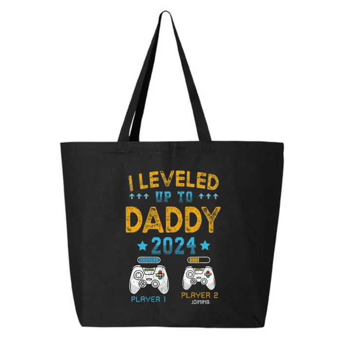 I Leveled Up To Daddy 2024 Funny Soon To Be Dad 2024 25L Jumbo Tote