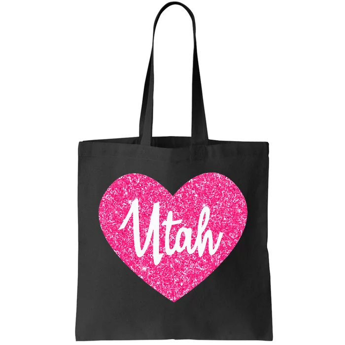 I Love Utah USA State Pink Heart Gift For Women Tote Bag