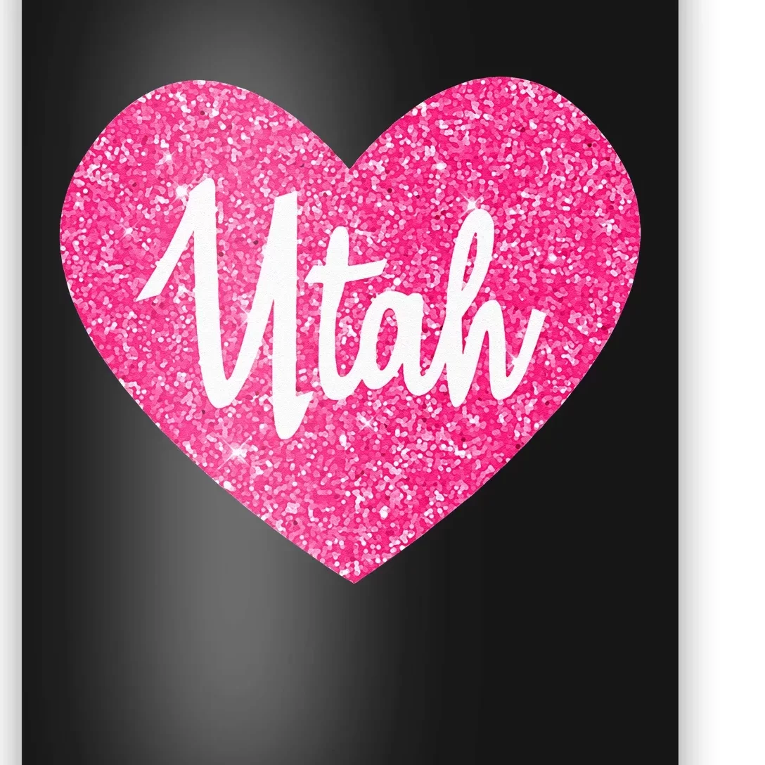 I Love Utah USA State Pink Heart Gift For Women Poster