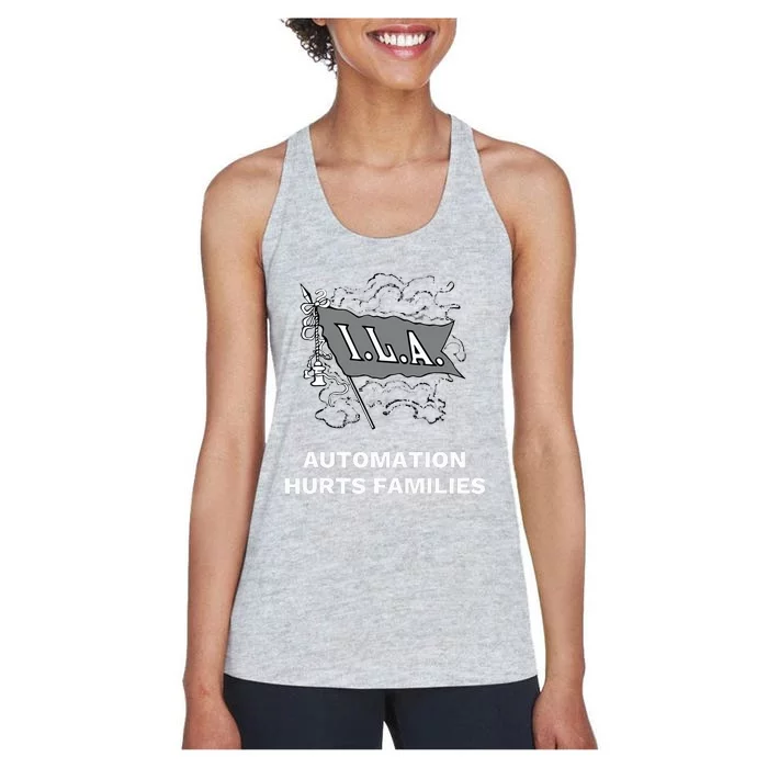 Ila Longshoremen Union Strike Port Workers Union Women's Racerback Tank