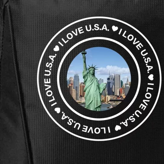 I Love U S A  Liberty Street Style Souvenir Unisex Gift City Backpack