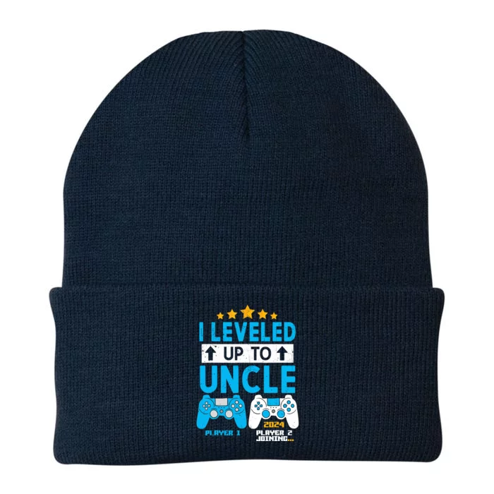 I Leveled Up To Uncle 2024 Gamer Soon To Be Uncle 2024 Knit Cap Winter Beanie