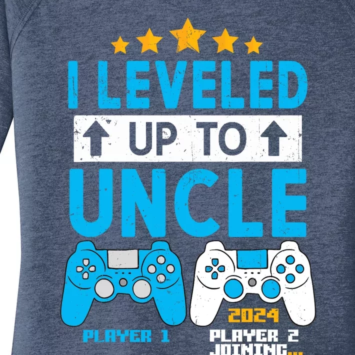 I Leveled Up To Uncle 2024 Gamer Soon To Be Uncle 2024 Women's Perfect Tri Tunic Long Sleeve Shirt