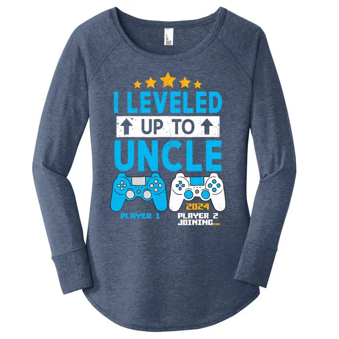 I Leveled Up To Uncle 2024 Gamer Soon To Be Uncle 2024 Women's Perfect Tri Tunic Long Sleeve Shirt