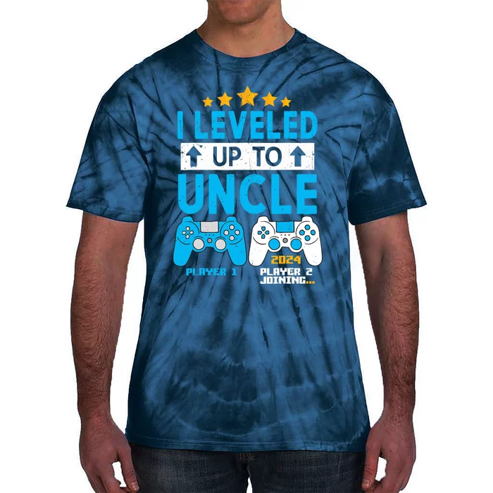 I Leveled Up To Uncle 2024 Gamer Soon To Be Uncle 2024 Tie-Dye T-Shirt