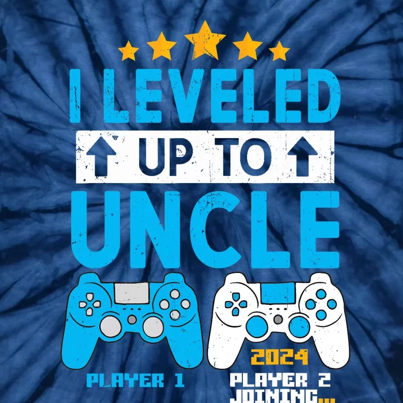 I Leveled Up To Uncle 2024 Gamer Soon To Be Uncle 2024 Tie-Dye T-Shirt