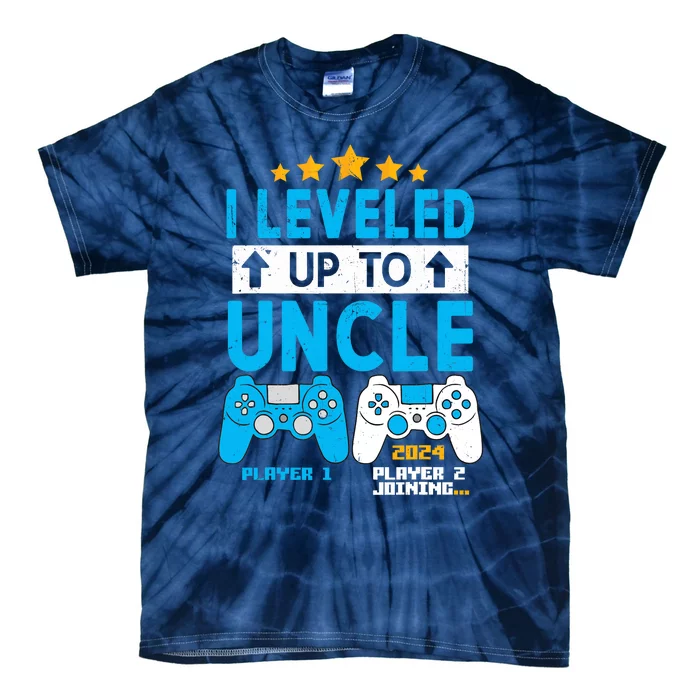 I Leveled Up To Uncle 2024 Gamer Soon To Be Uncle 2024 Tie-Dye T-Shirt