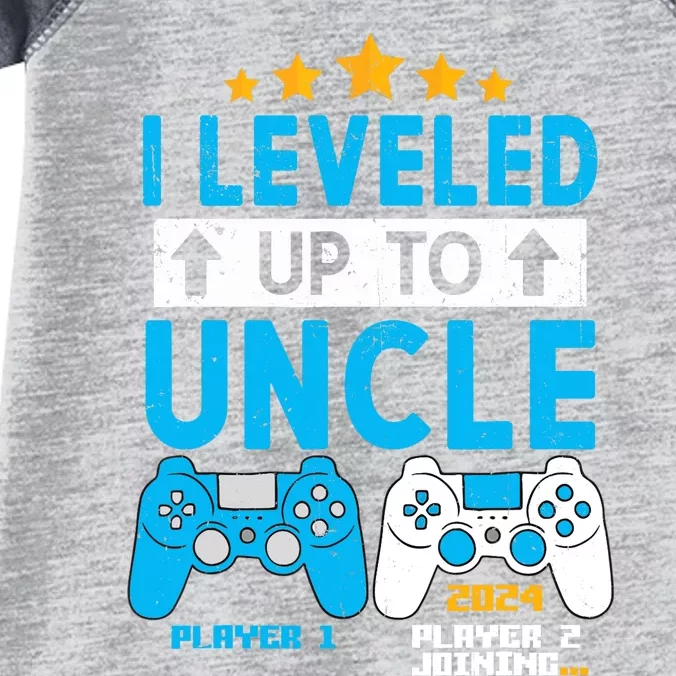 I Leveled Up To Uncle 2024 Gamer Soon To Be Uncle 2024 Infant Baby Jersey Bodysuit