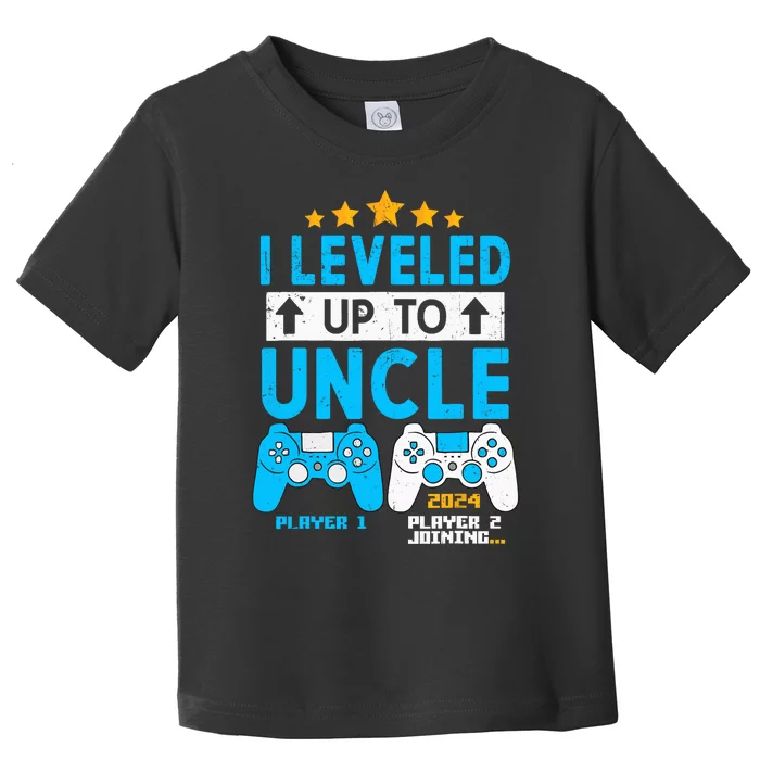 I Leveled Up To Uncle 2024 Gamer Soon To Be Uncle 2024 Toddler T-Shirt