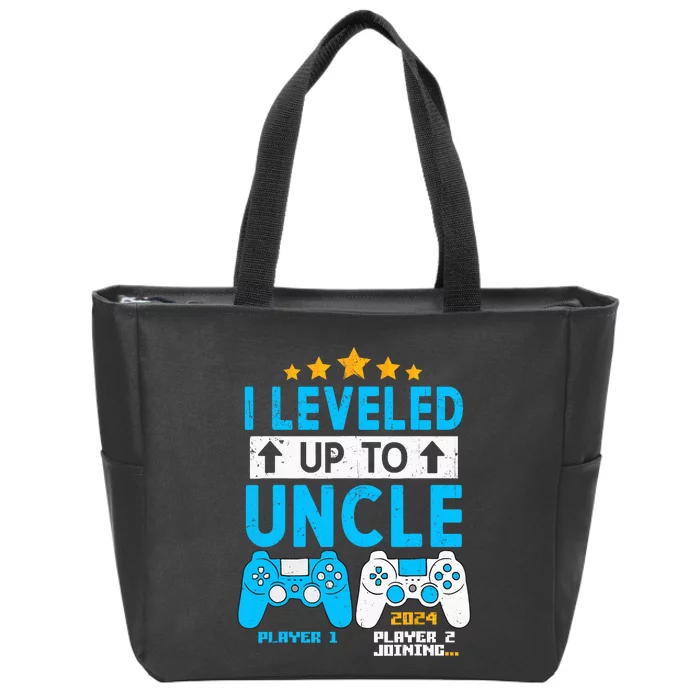 I Leveled Up To Uncle 2024 Gamer Soon To Be Uncle 2024 Zip Tote Bag